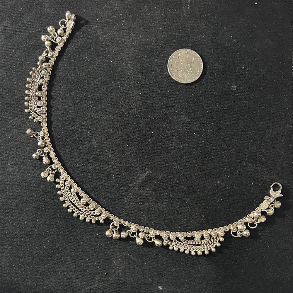 Handmade Silver Jingle Bell Boho Gypsy Anklet with Jingle Charms